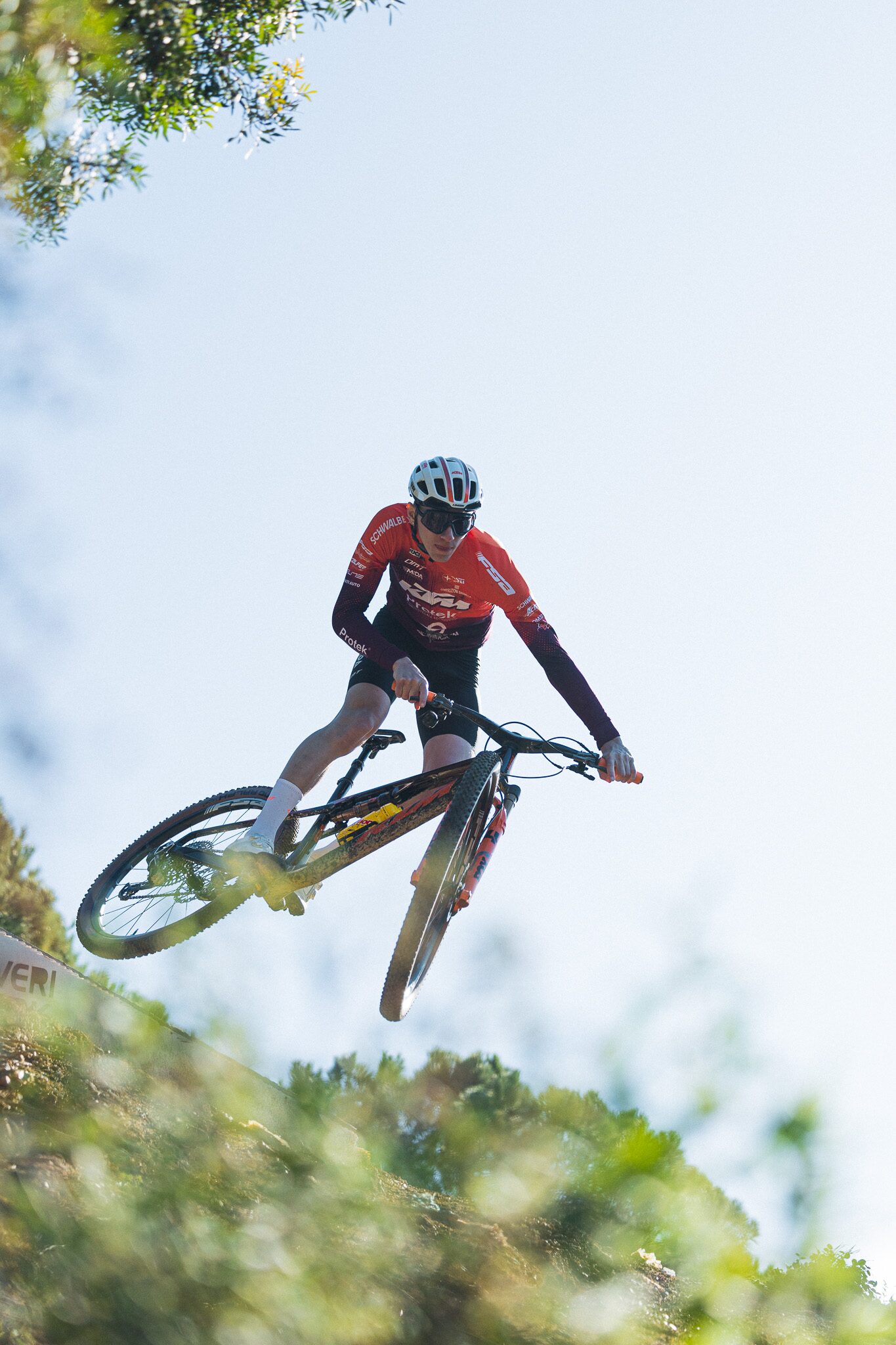 Biker from the KTM team Protek Emmestampi in action with the KTM Scarp Exonic
